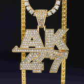 GL “AK47gun” Letter VVS Diamond  Pendant